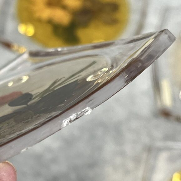 Vintage Lucite Acrylic Footed Coasters Dried Pressed Flowers Set of 6 Clear 3.5" - Picture 12 of 16